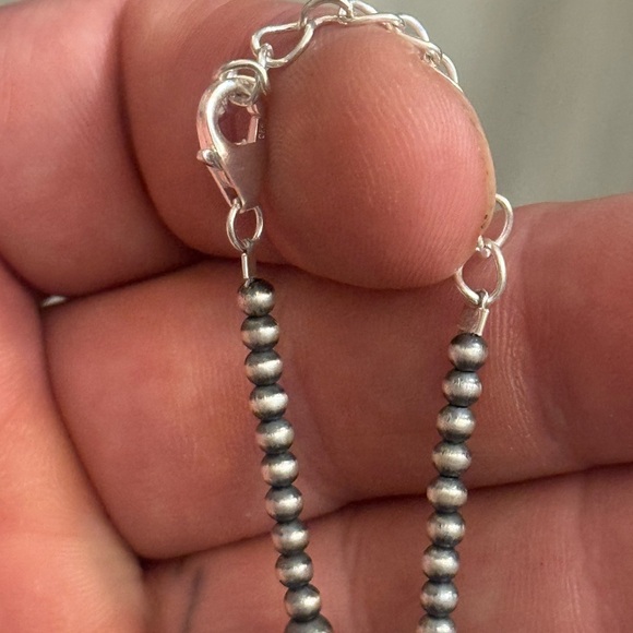 STERLING SILVER NATIVE AMERICAN SW NAVAJO PEARL 3,6,8mm GRADUATED NECKLACE .925 - Picture 8 of 11